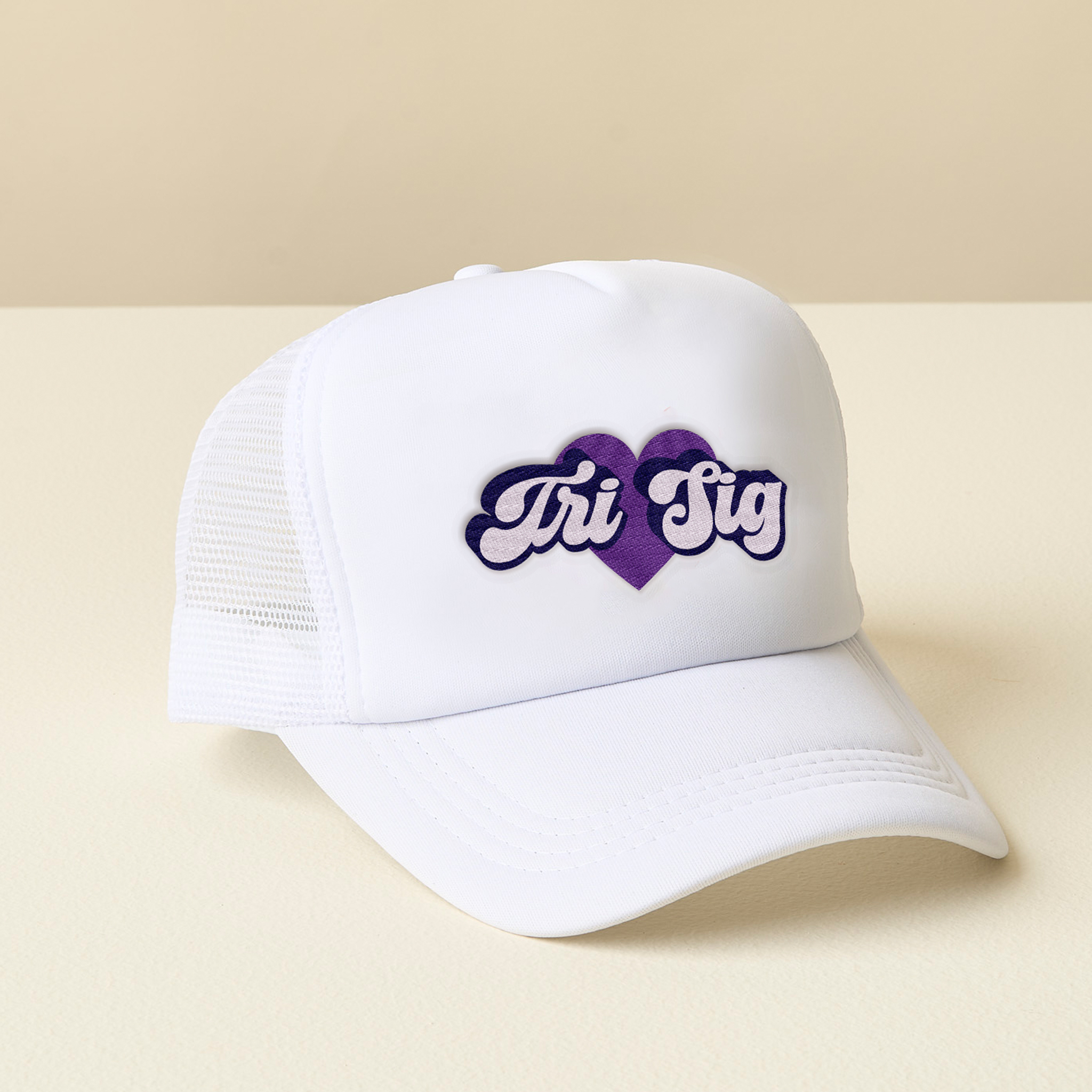 Picture of Sorority White Trucker Hat-Sigma Sigma Sigma