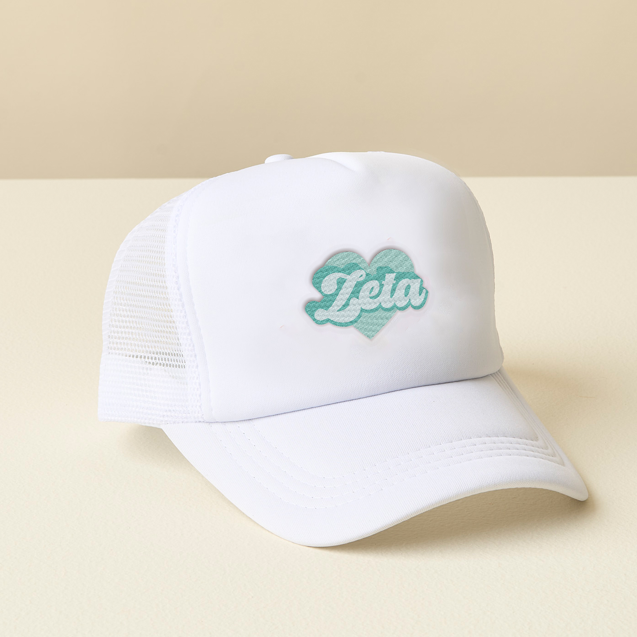 Picture of Sorority White Trucker Hat-Zeta Tau Alpha
