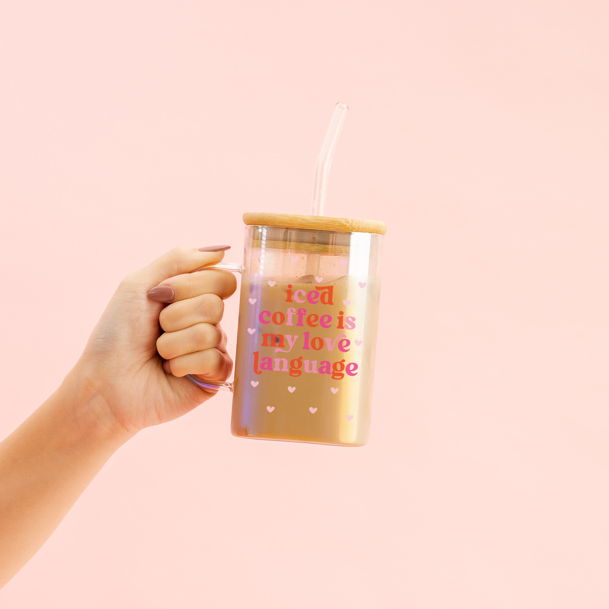 Picture of Square Glass Cup-Coffee Is My Love Language