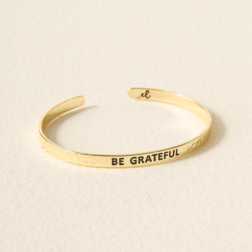 Picture of Little Reminder Cuff Gold - Be Grateful