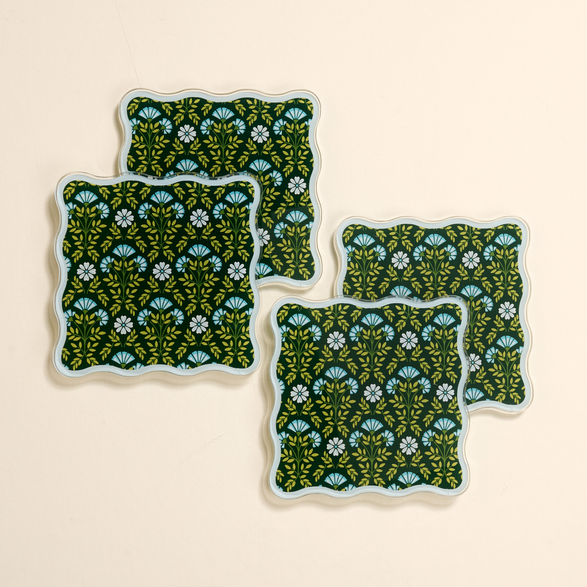 Picture of Table Talk Acrylic Coaster Set-Everbloom Forest Gr