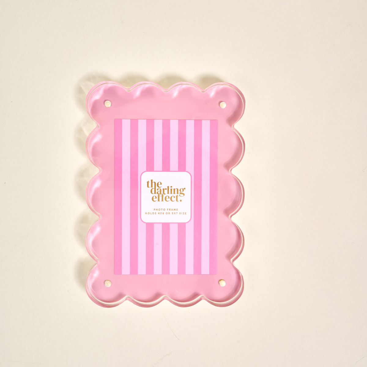 Picture of Rectangle Scalloped Acrylic Picture Frame-Blush