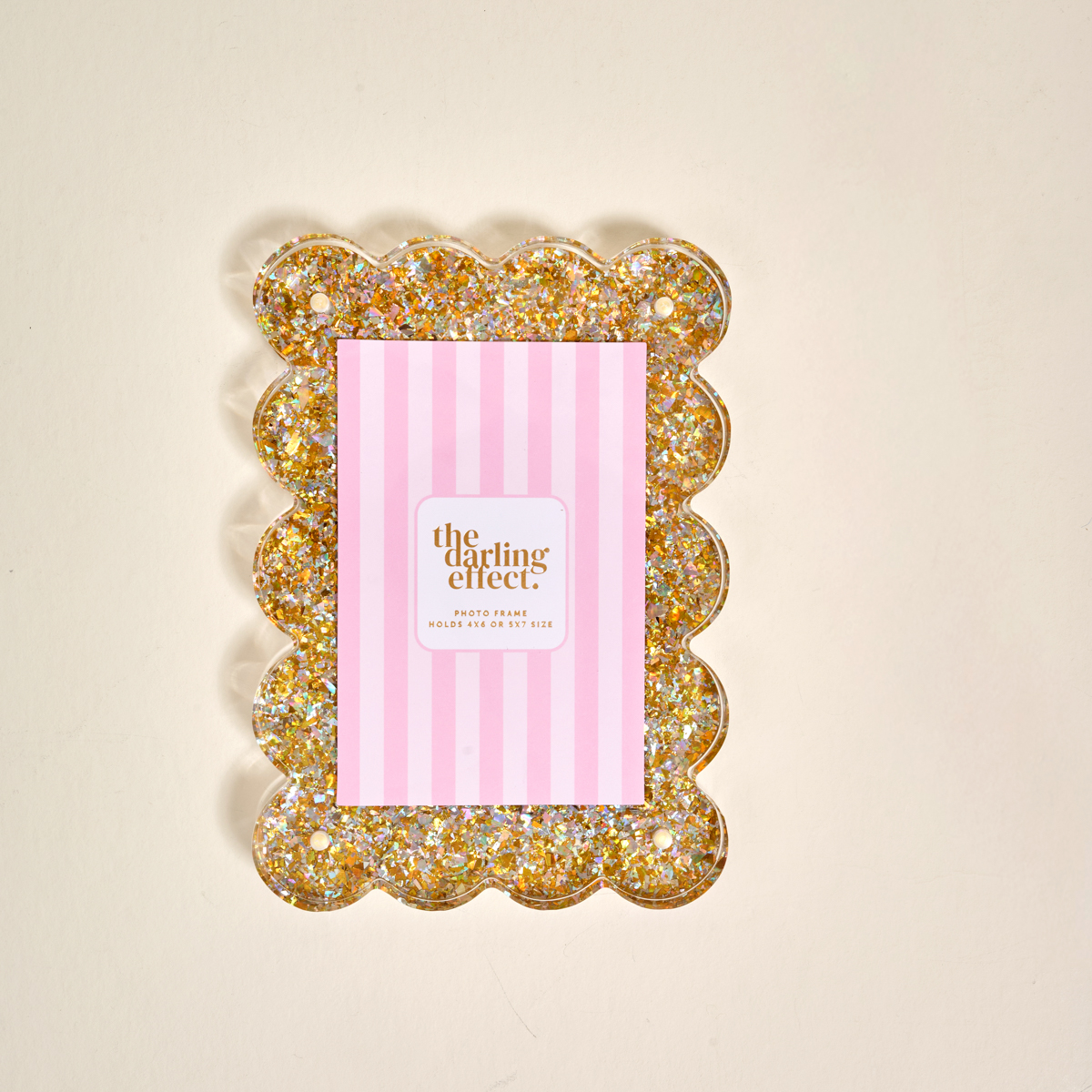 Picture of Rectangle Scalloped Acrylic Picture Frame-Gold Gli