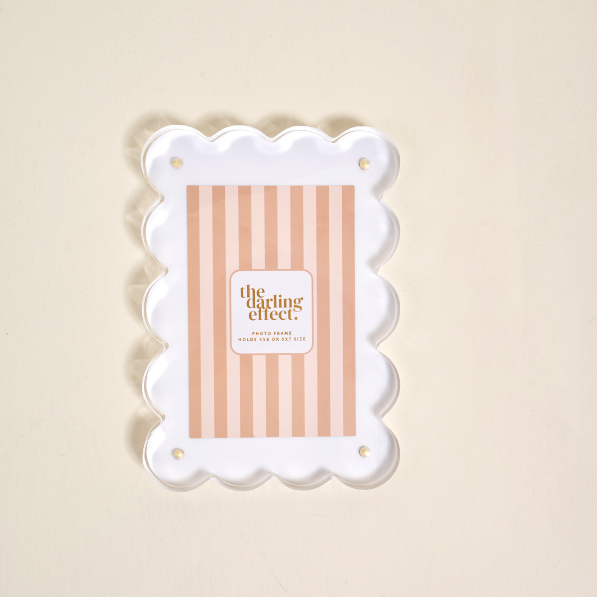 Picture of Rectangle Scalloped Acrylic Picture Frame-White