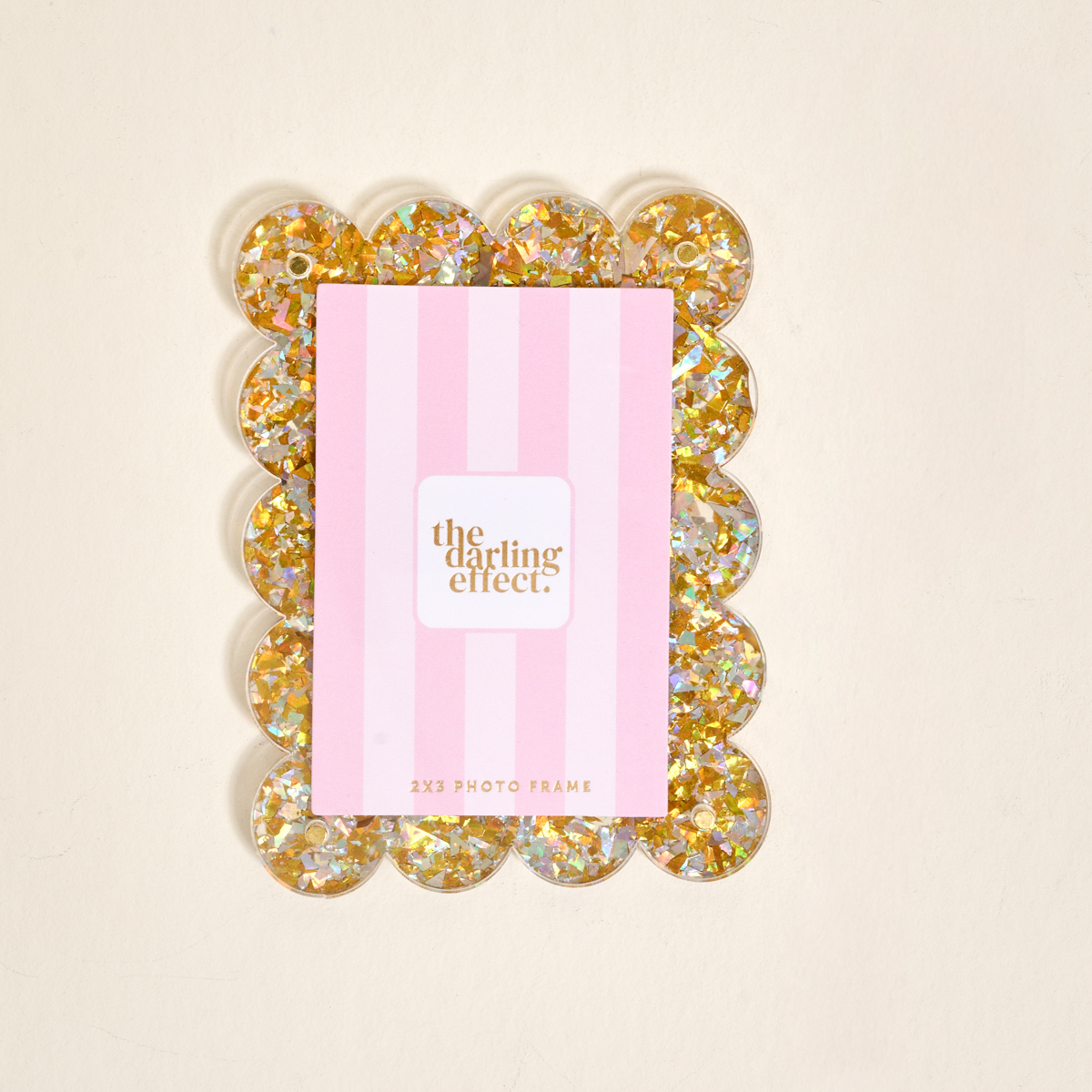 Picture of Mini Acrylic Picture Frame Magnet-Gold Glitter