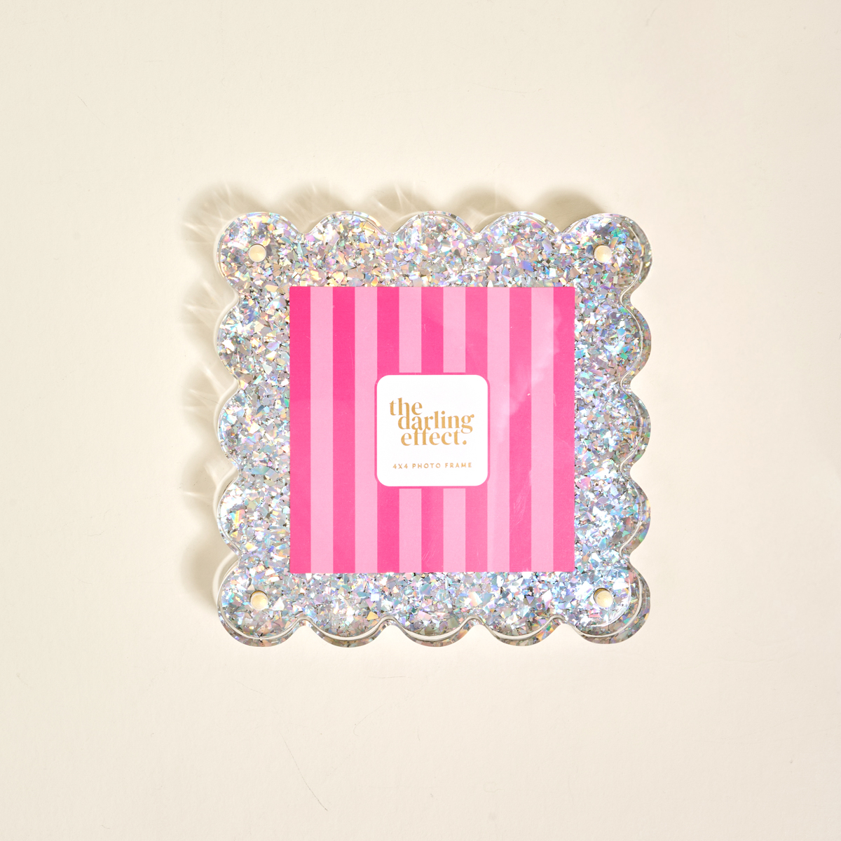 Picture of Square Scalloped Acrylic Picture Frame-Silver Glit