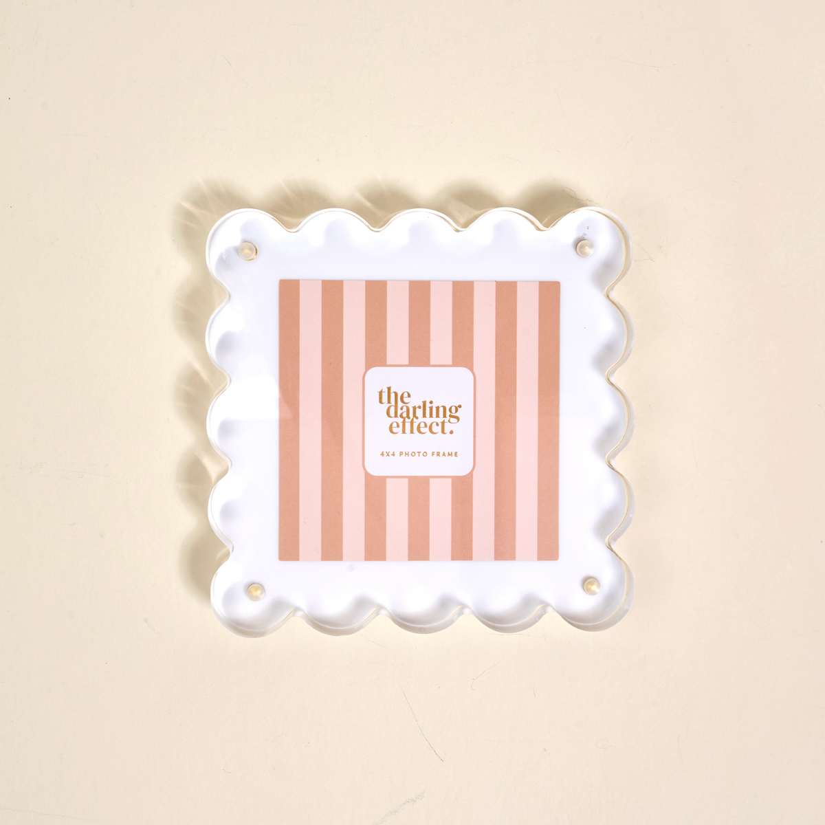 Picture of Square Scalloped Acrylic Picture Frame-White