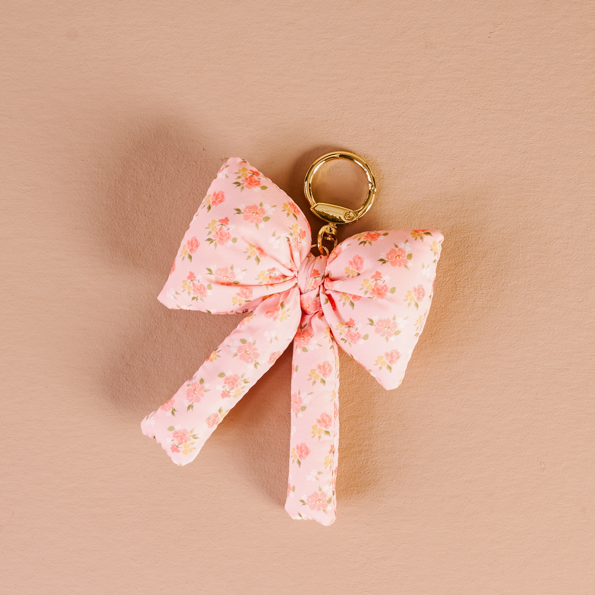 Picture of Puffy Bow Bag Charm-Peachy Petals