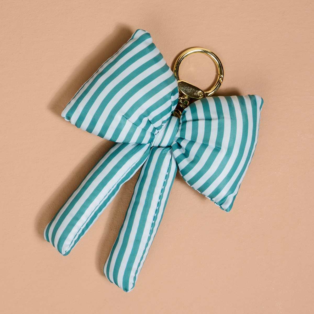 Picture of Puffy Bow Bag Charm-Sicily Stripes Teal