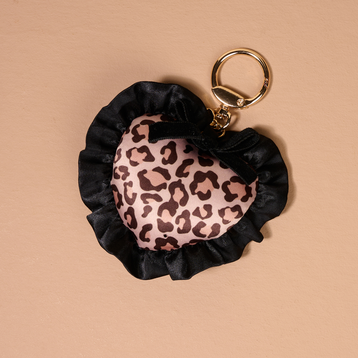 Picture of Puffy Heart Bag Charm-Cheetah Love