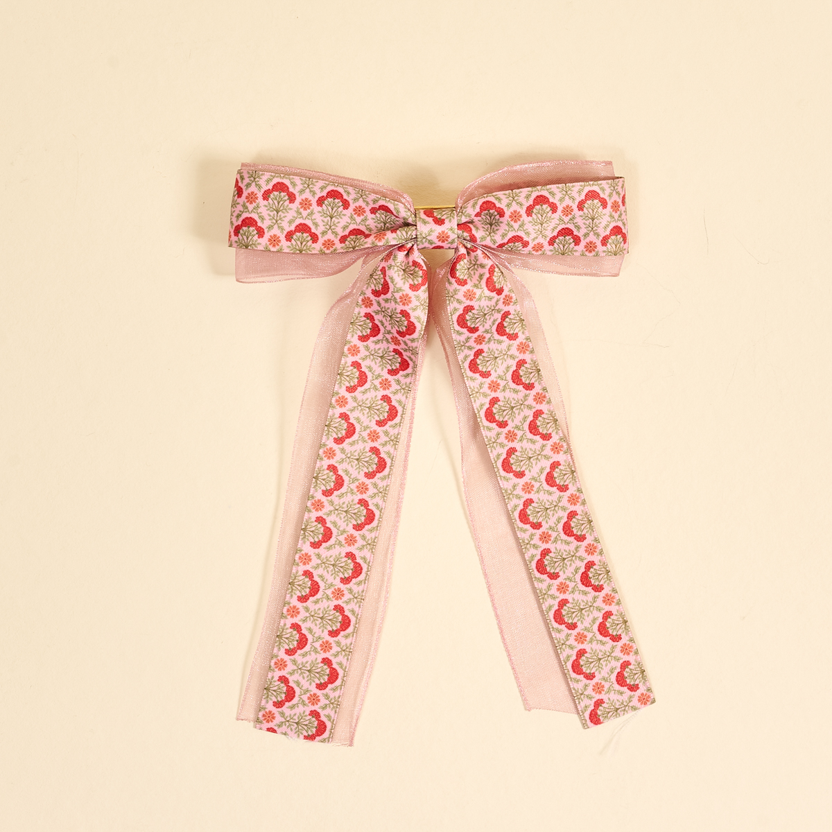 Picture of Lovely Layered Hair Bow-Everbloom Dusty Rose