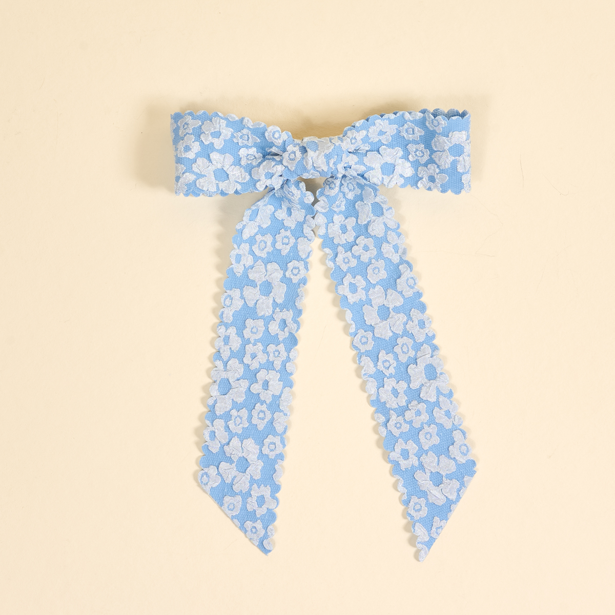 Picture of Flower Scallop Hair Bow-Blue