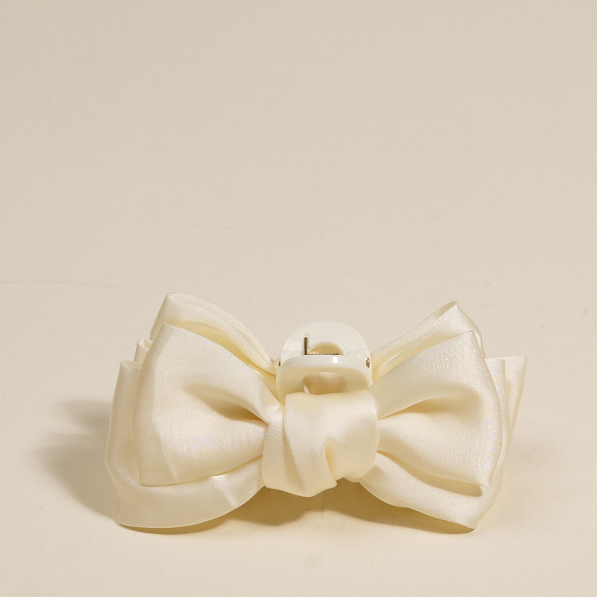 Picture of Mini Satin Bow Claw Clip-Cream