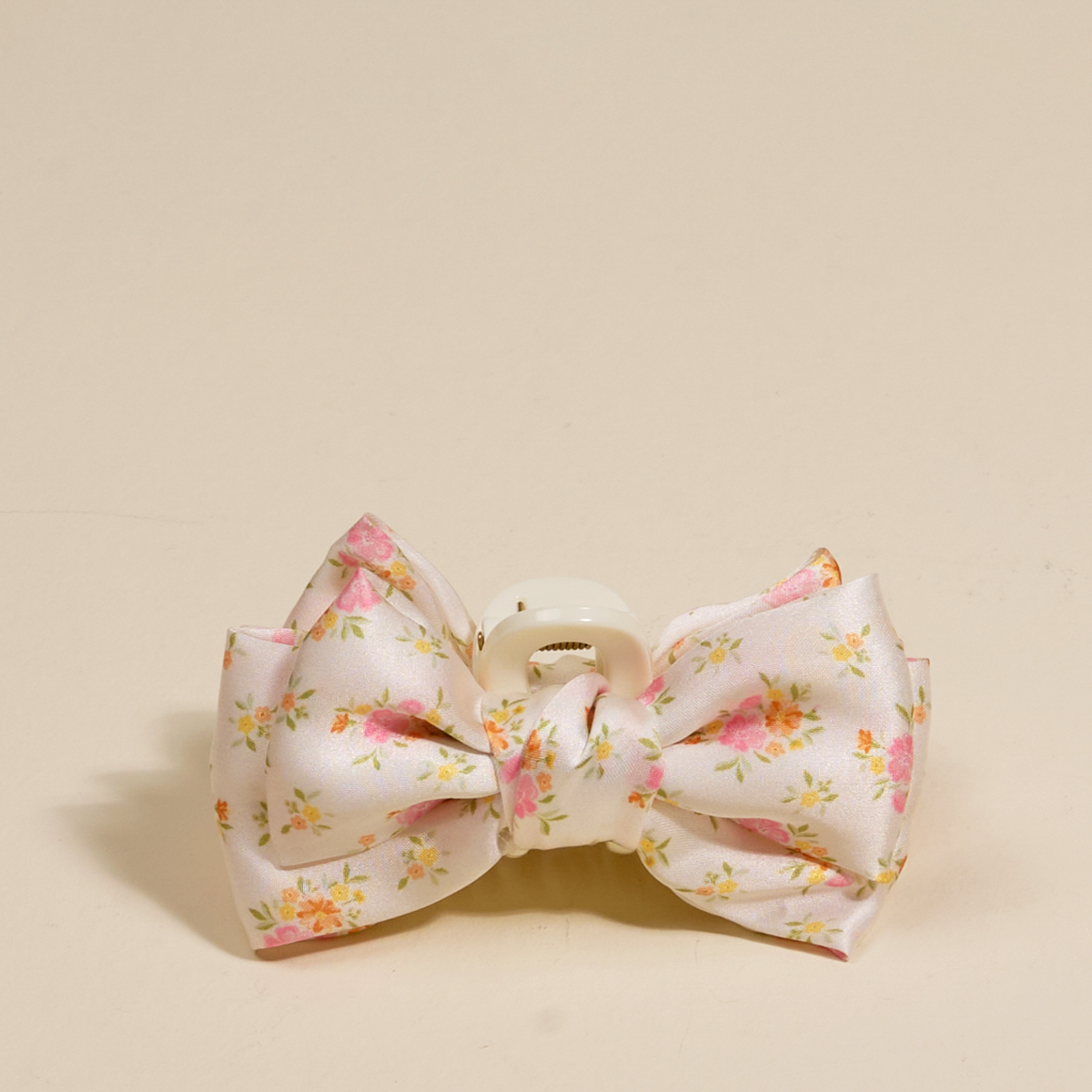 Picture of Mini Satin Bow Claw Clip-Endless Daydream Cream