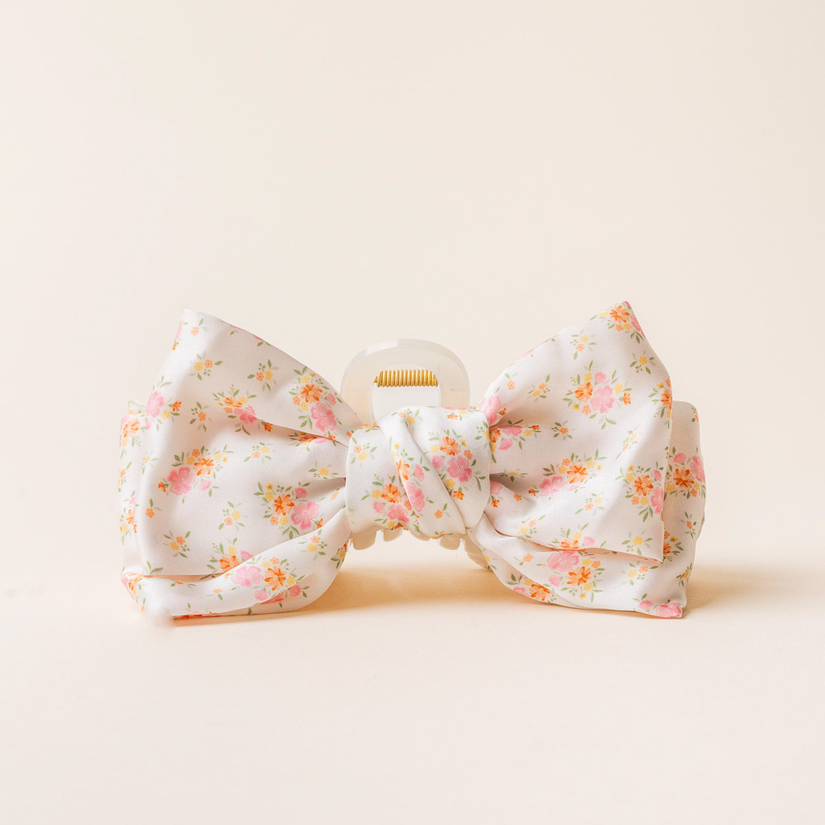 Picture of Satin Bow Claw Clip-Endless Daydream Cream