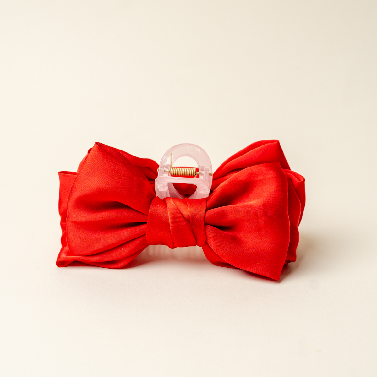 Picture of Satin Bow Claw Clip-Red