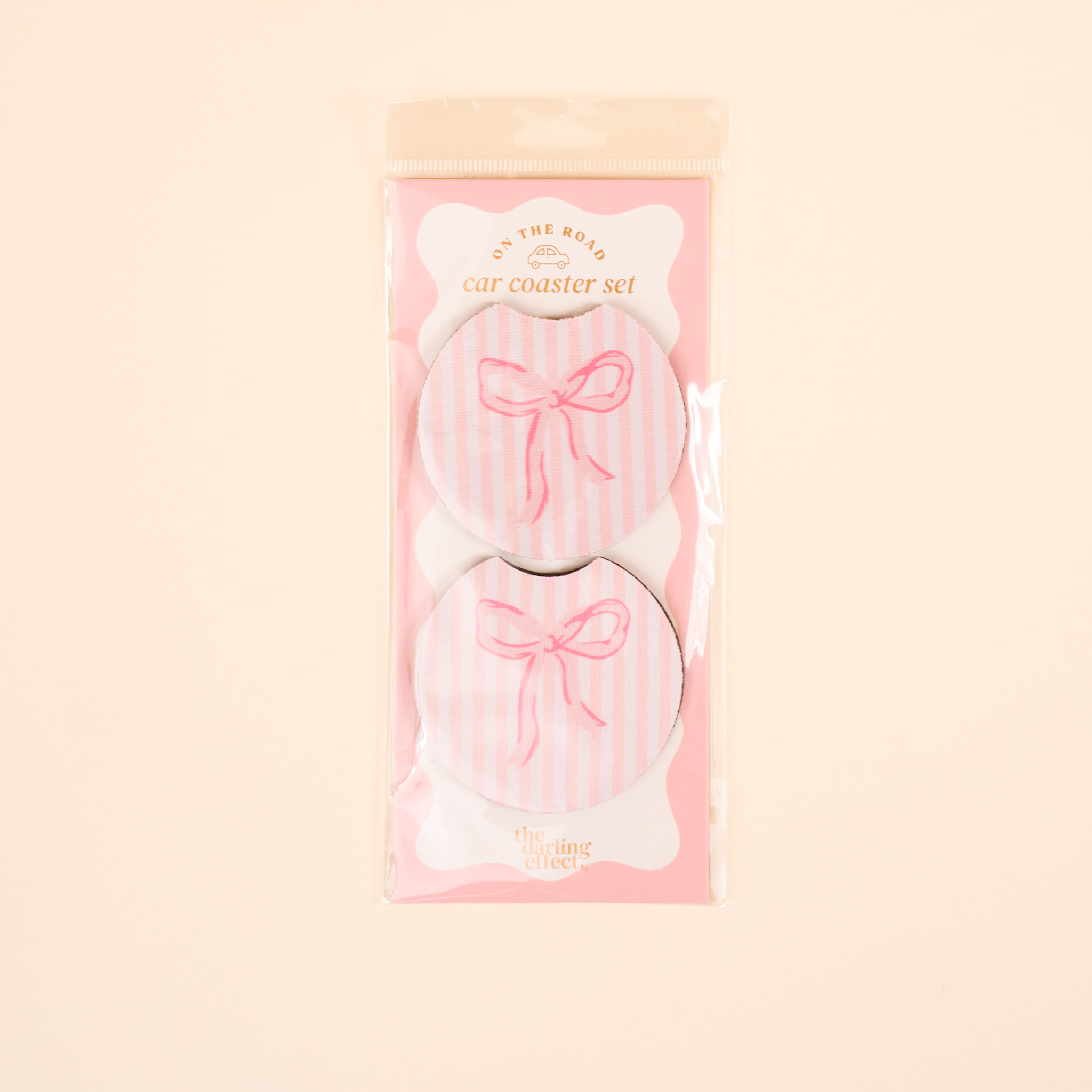 Picture of On the Road Car Coaster Set-Bow Pink