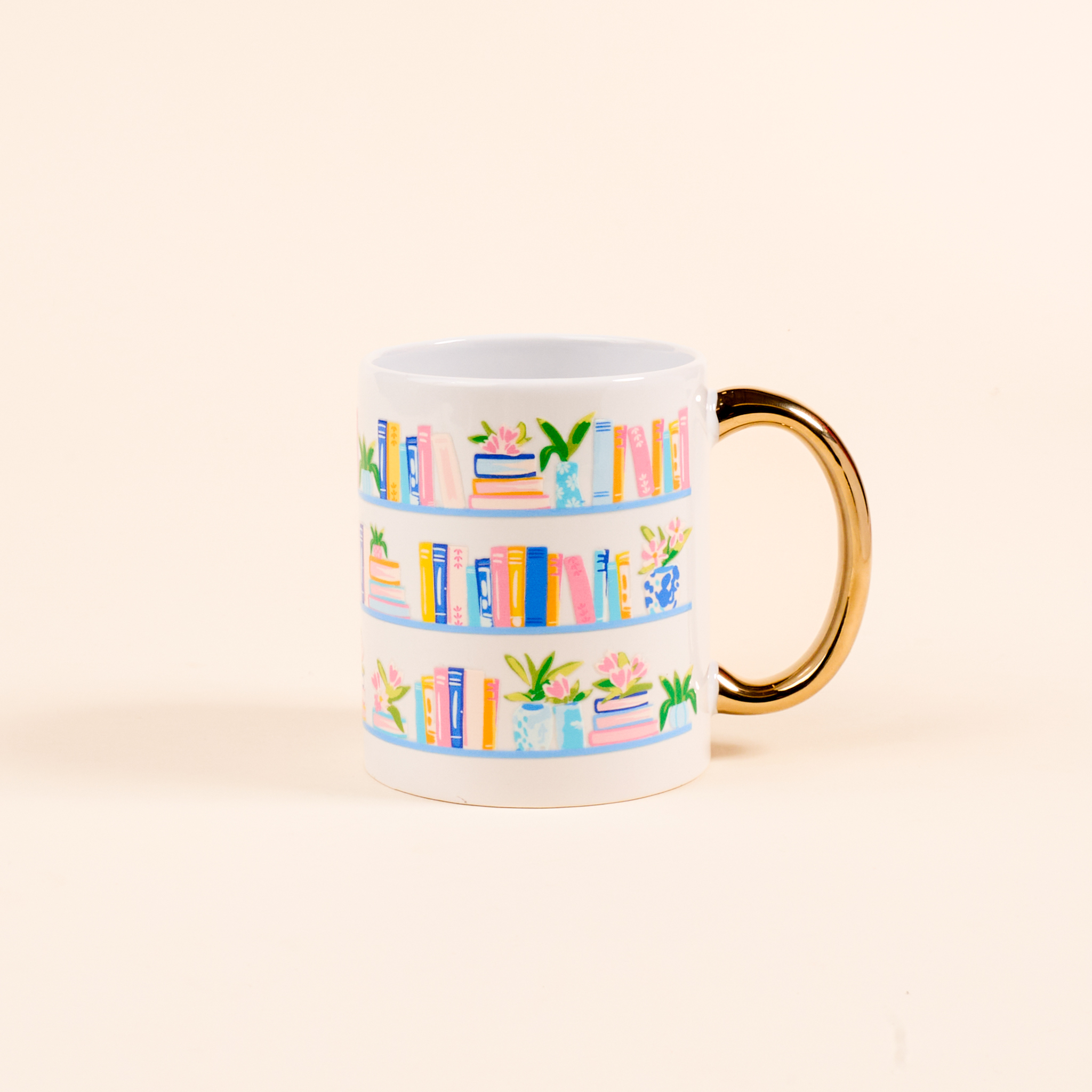 Picture of 11 oz Cozy Cute Ceramic Mug-Book Shelfie