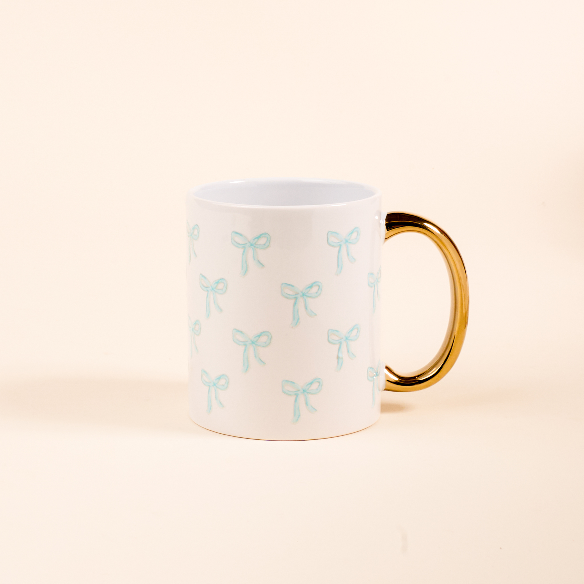 Picture of 11 oz Cozy Cute Ceramic Mug-Bows Blue