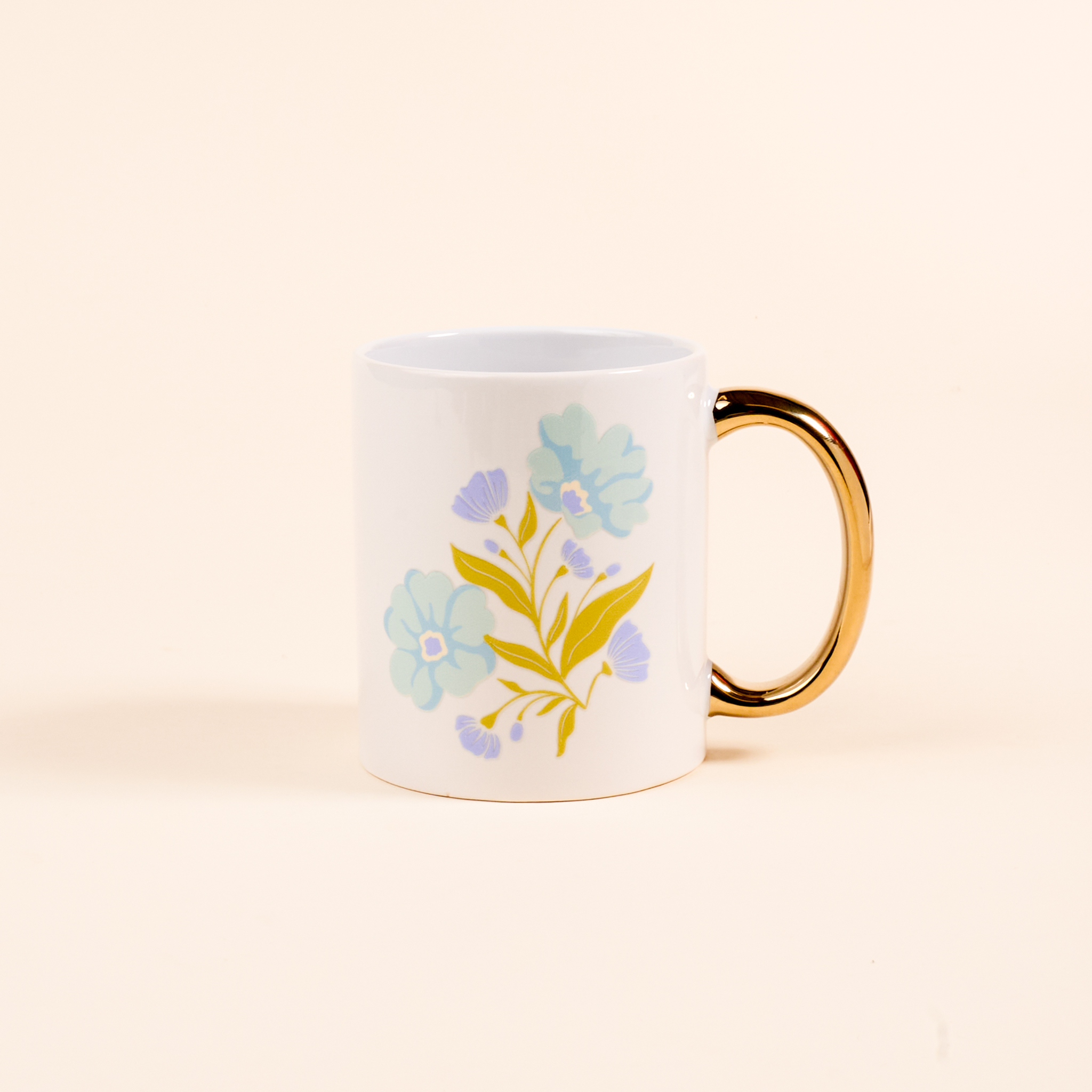 Picture of 11 oz Cozy Cute Ceramic Mug-Poppin' Petals Aqua