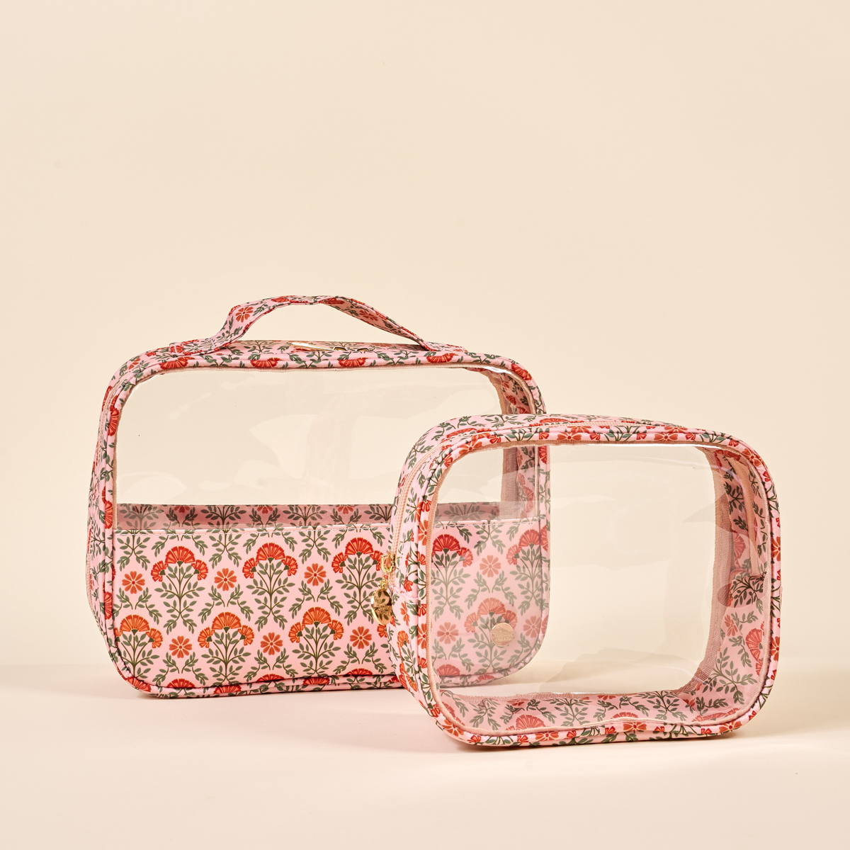Picture of Clearly Chic Cosmetic Bag Set-Everbloom Dusty Rose