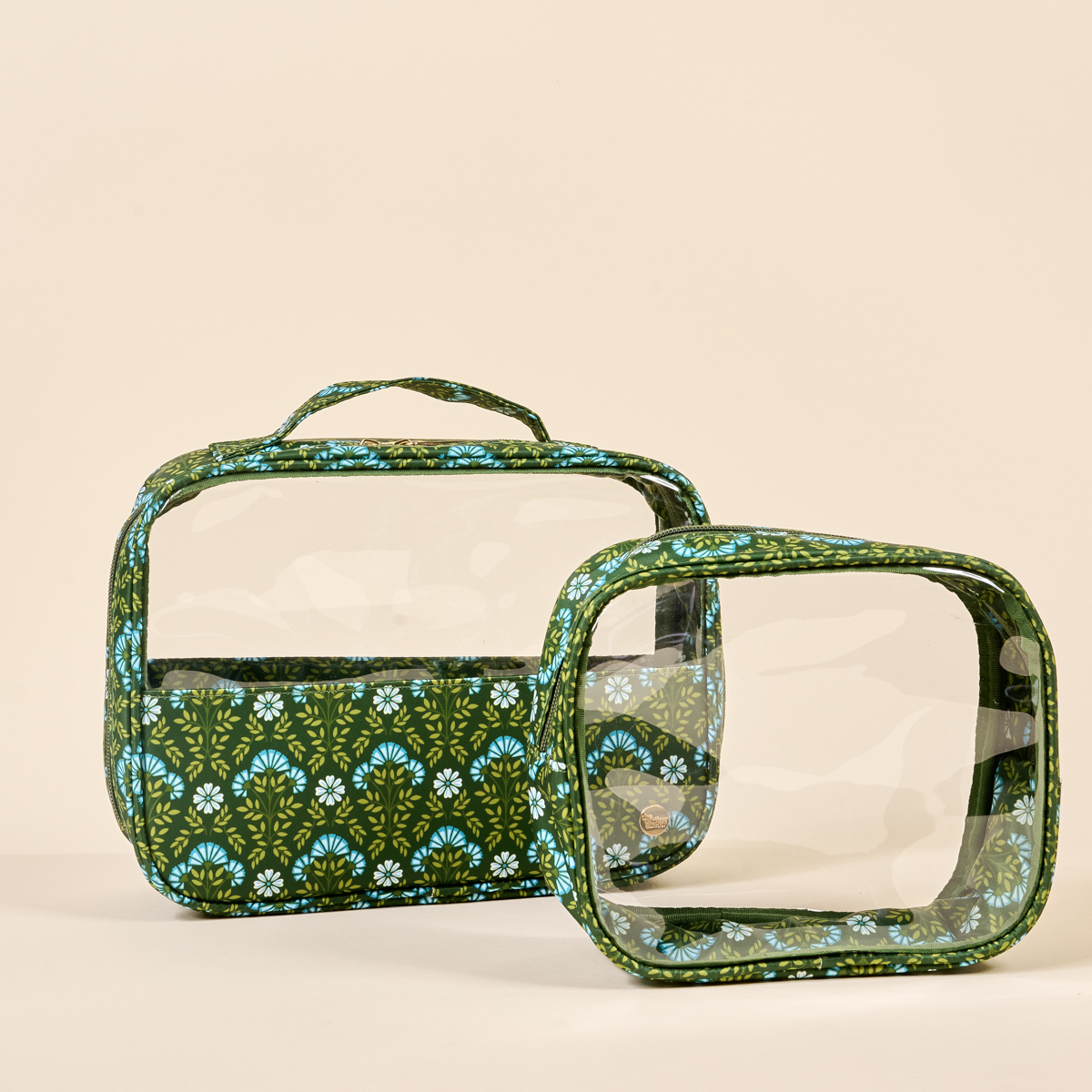 Picture of Clearly Chic Cosmetic Bag Set-Everbloom Forest Gre