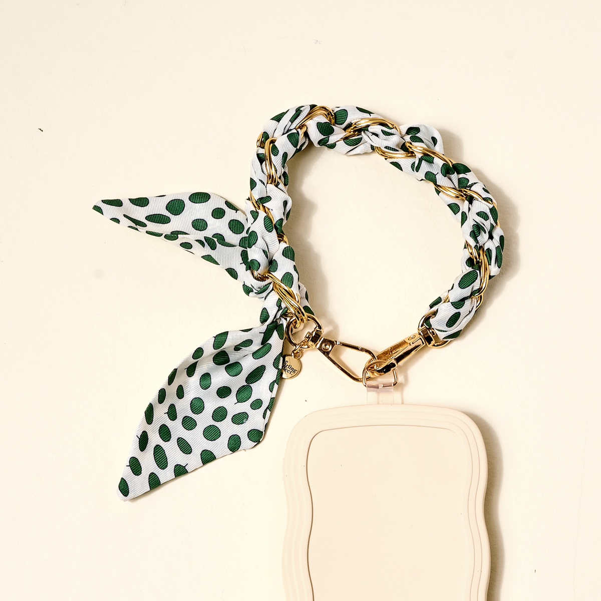 Picture of Call Me Later Phone Scarf-Olive Dot