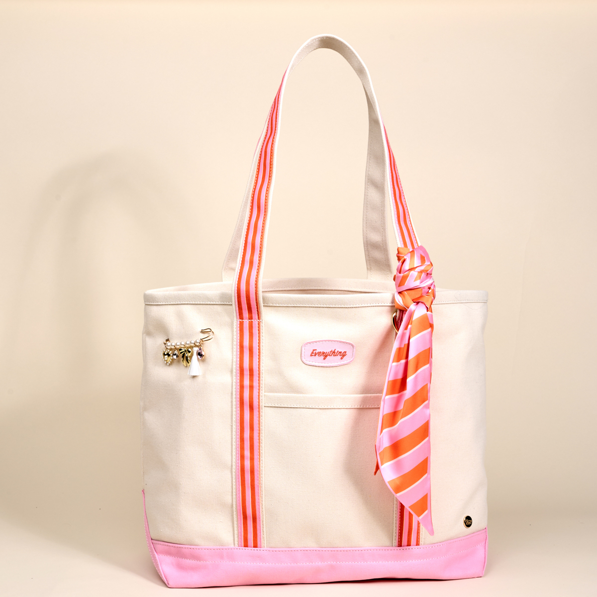 Picture of The Darling Canvas Tote Bag-Sicily Stripes Pink