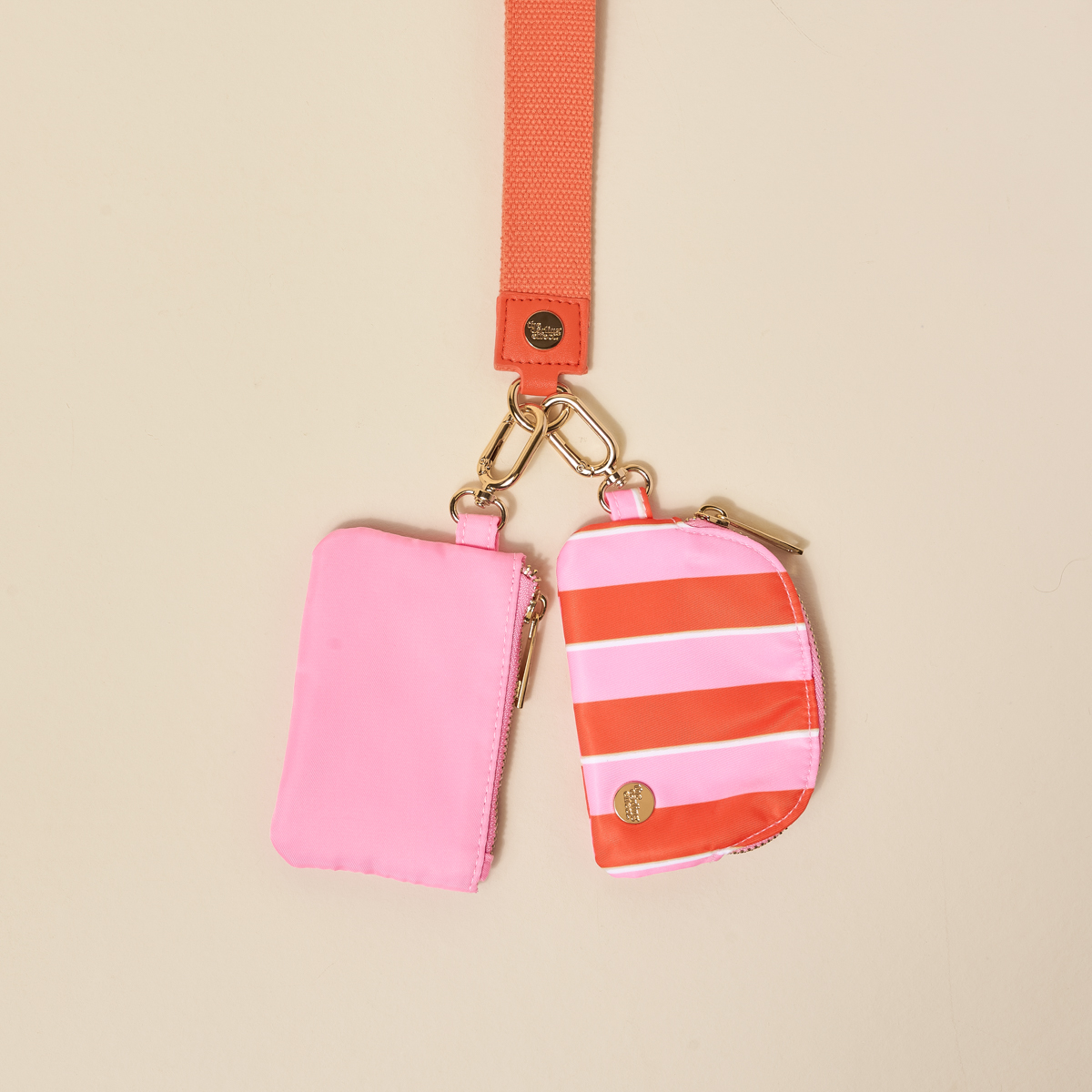 Picture of Dynamic Duo Pouch Wristlet-Sicily Stripes Pink