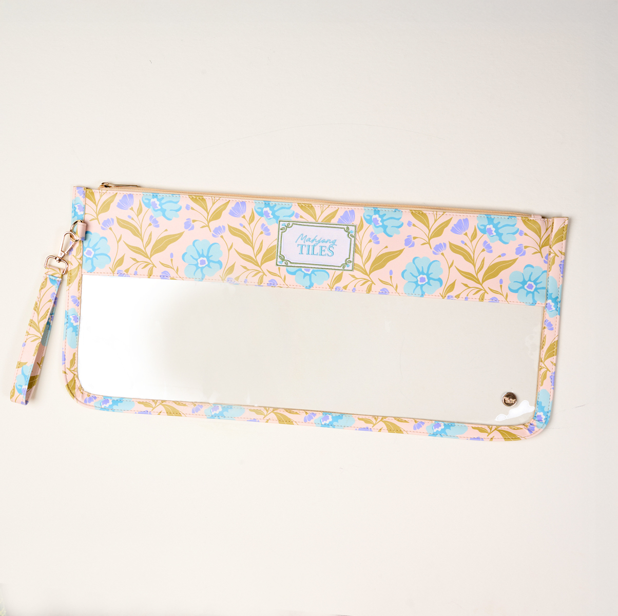 Picture of Mahjong Tile Keeper Pouch-Poppin' Petals Aqua