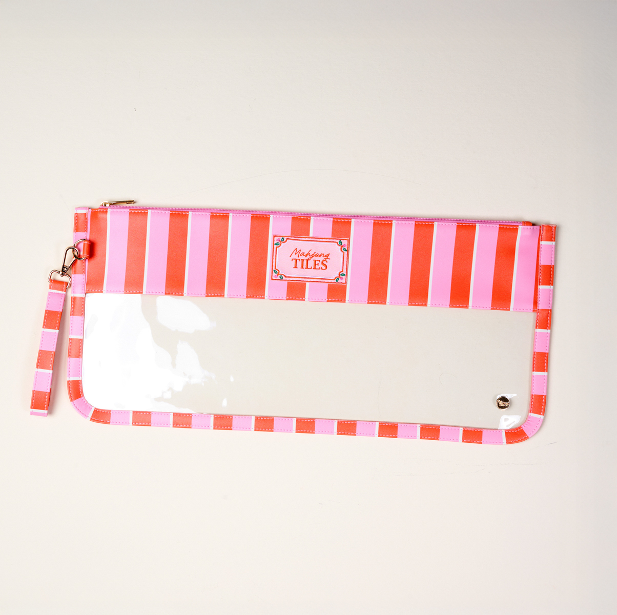 Picture of Mahjong Tile Keeper Pouch-Sicily Stripes Pink
