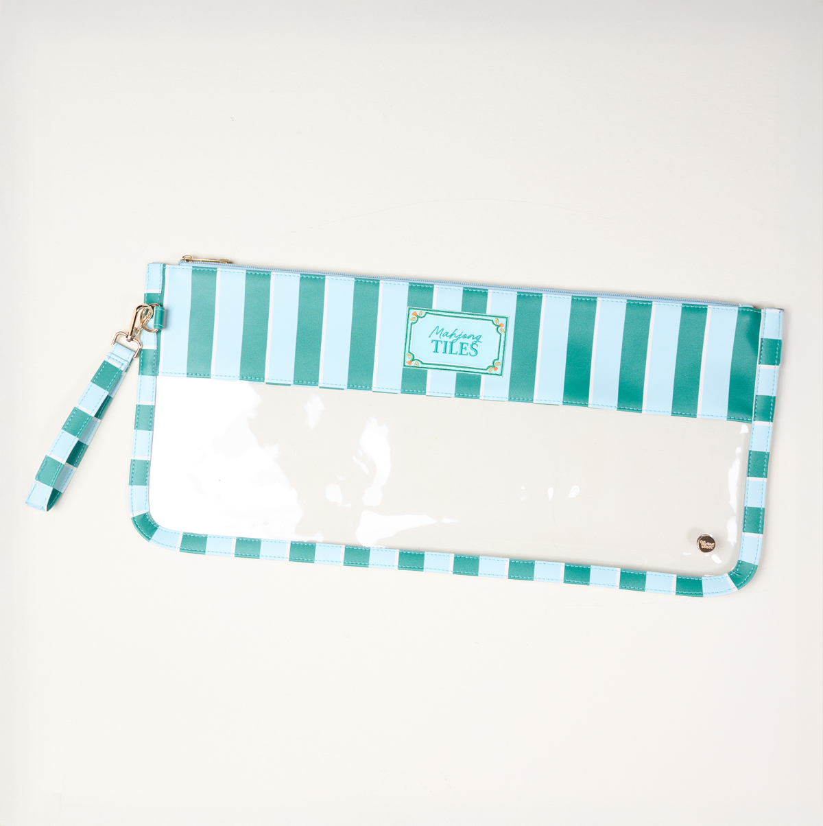 Picture of Mahjong Tile Keeper Pouch-Sicily Stripes Teal