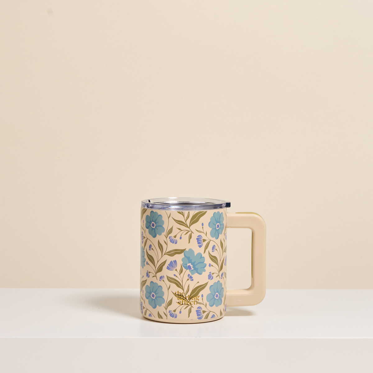 Picture of 14 oz Insulated Mug-Poppin' Petals Aqua