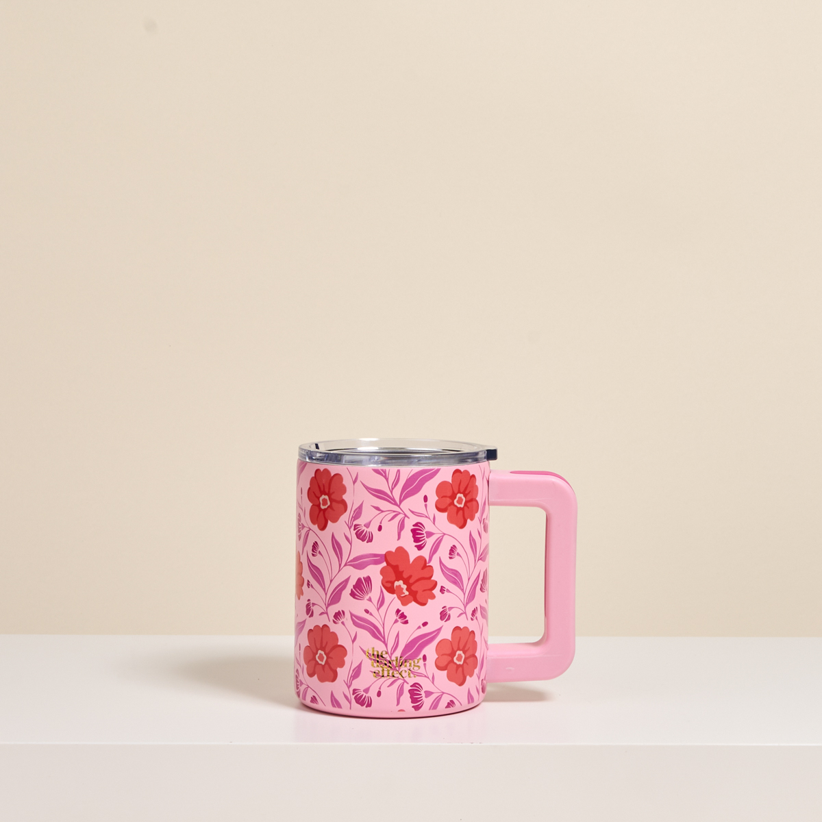 Picture of 14 oz Insulated Mug-Poppin' Petals Hot Pink