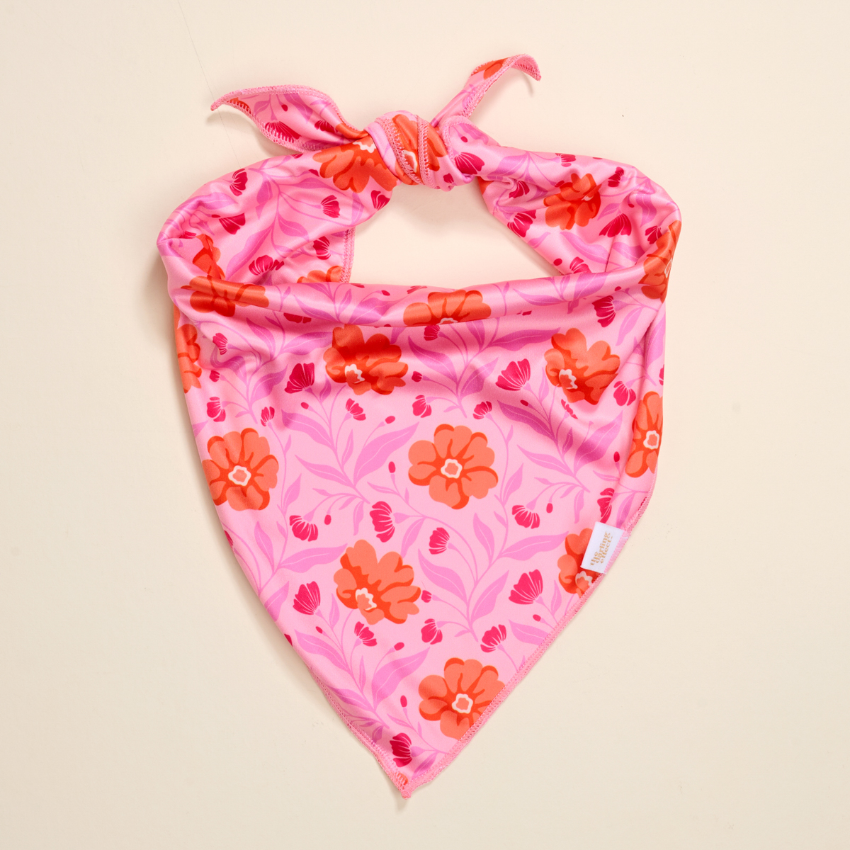 Picture of Bow-Wow Pet Bandana-L/XL-Poppin' Petals Hot Pink