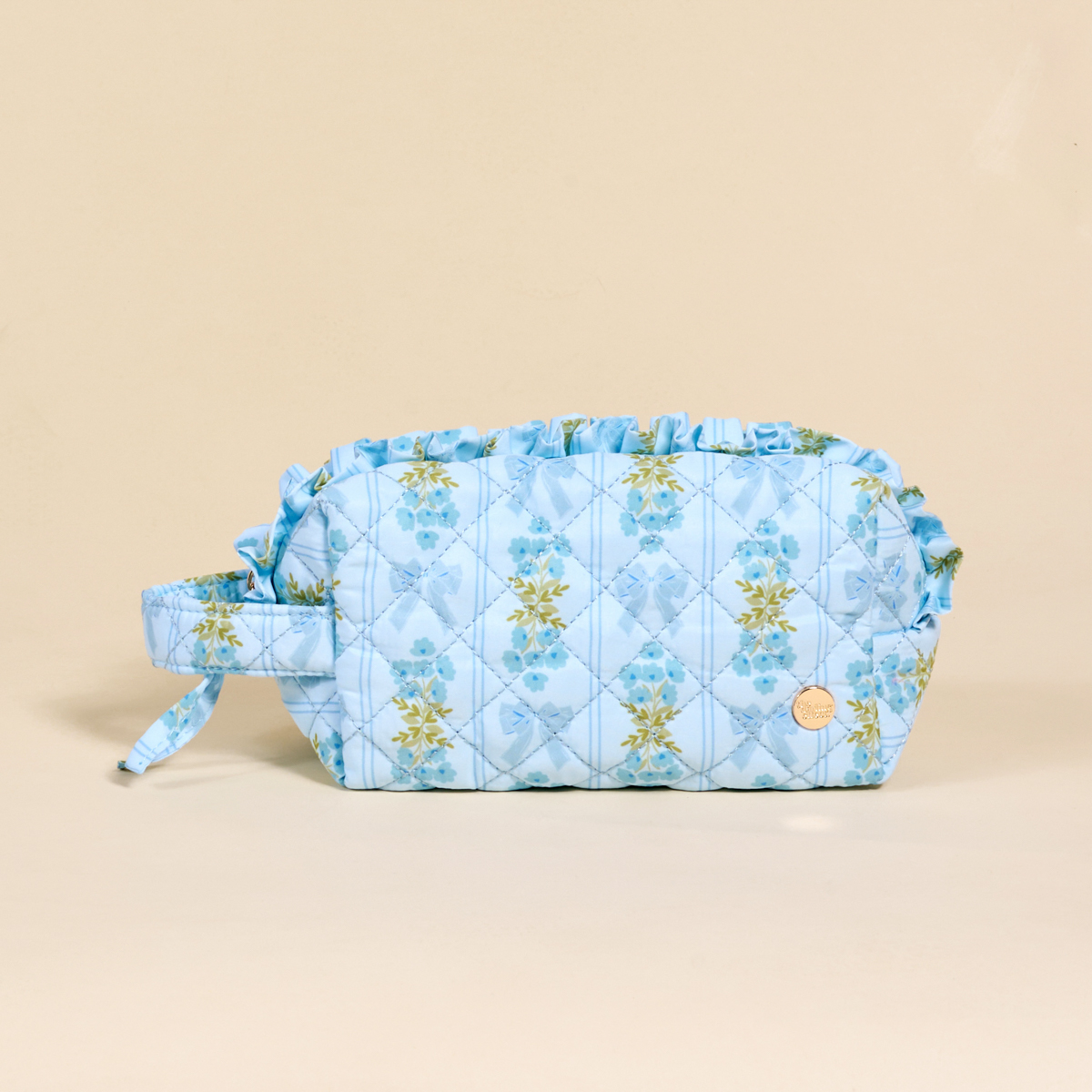 Picture of Essentials Quilted Cosmetic Pouch-Oh So Fancy Blue