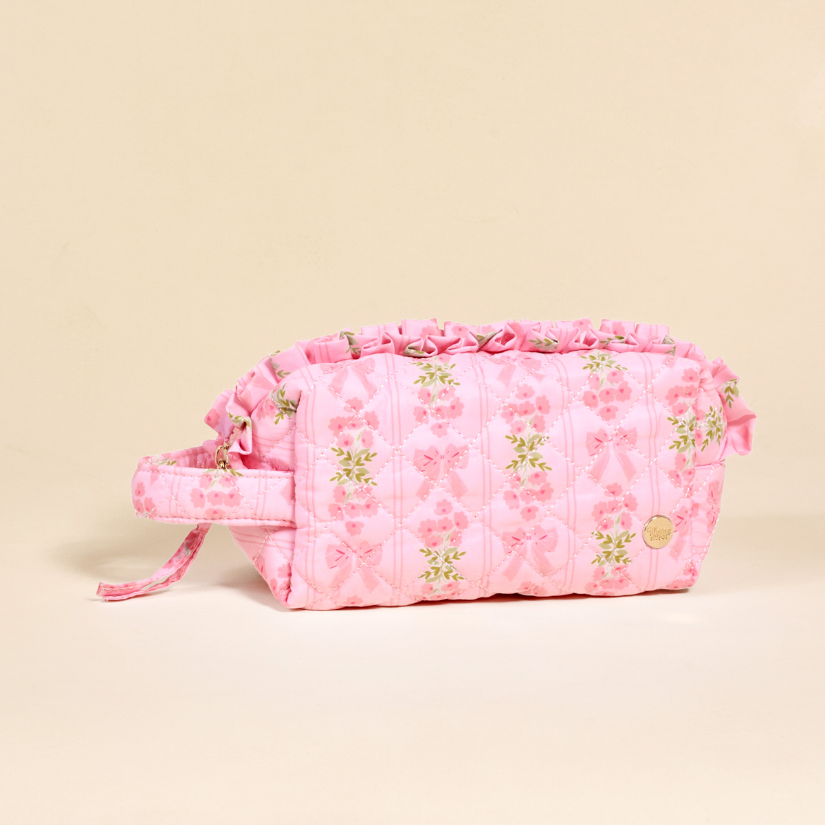 Picture of Essentials Quilted Cosmetic Pouch-Oh So Fancy Pink