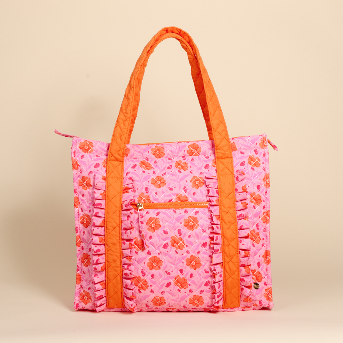 Picture of The Everyday Quilted Tote Bag-Poppin' Petals Hot P