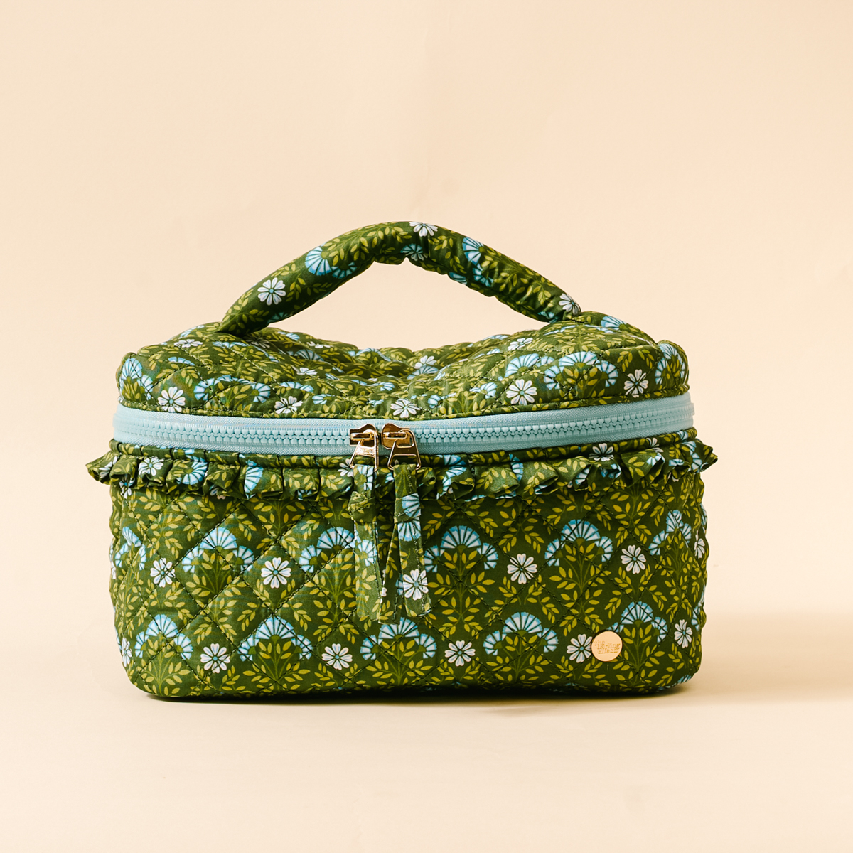 Picture of Glam & Go Quilted Cosmetic Bag-Everbloom Forest Gr