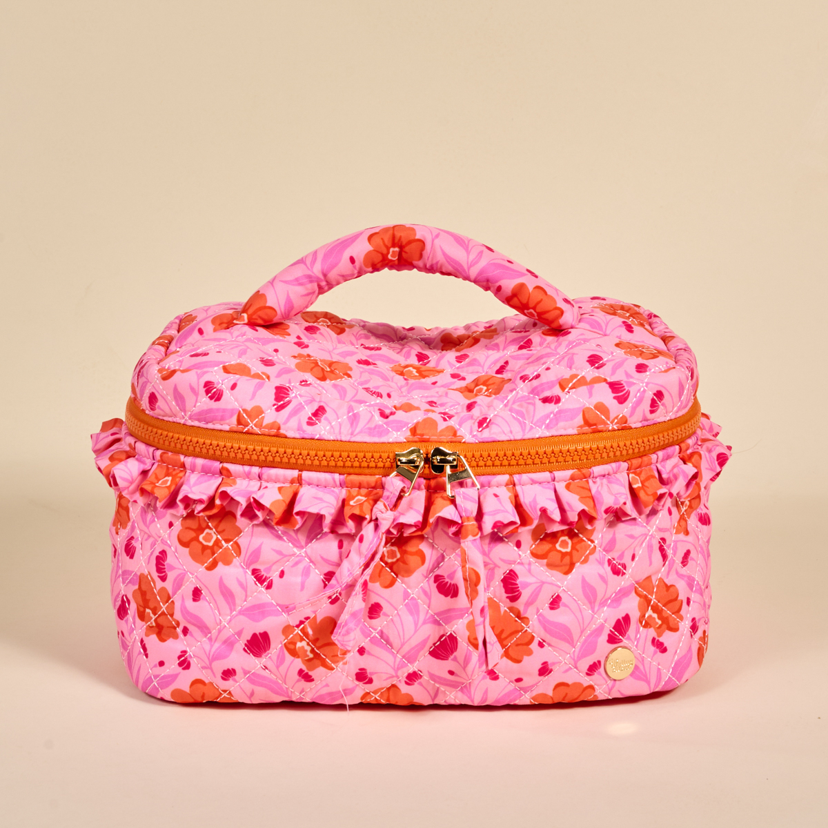 Picture of Glam & Go Quilted Cosmetic Bag-Poppin' Petals Hot 
