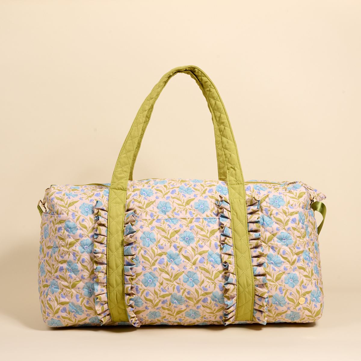 Picture of On-the-Go Quilted Weekender Bag-Poppin' Petals Aqu