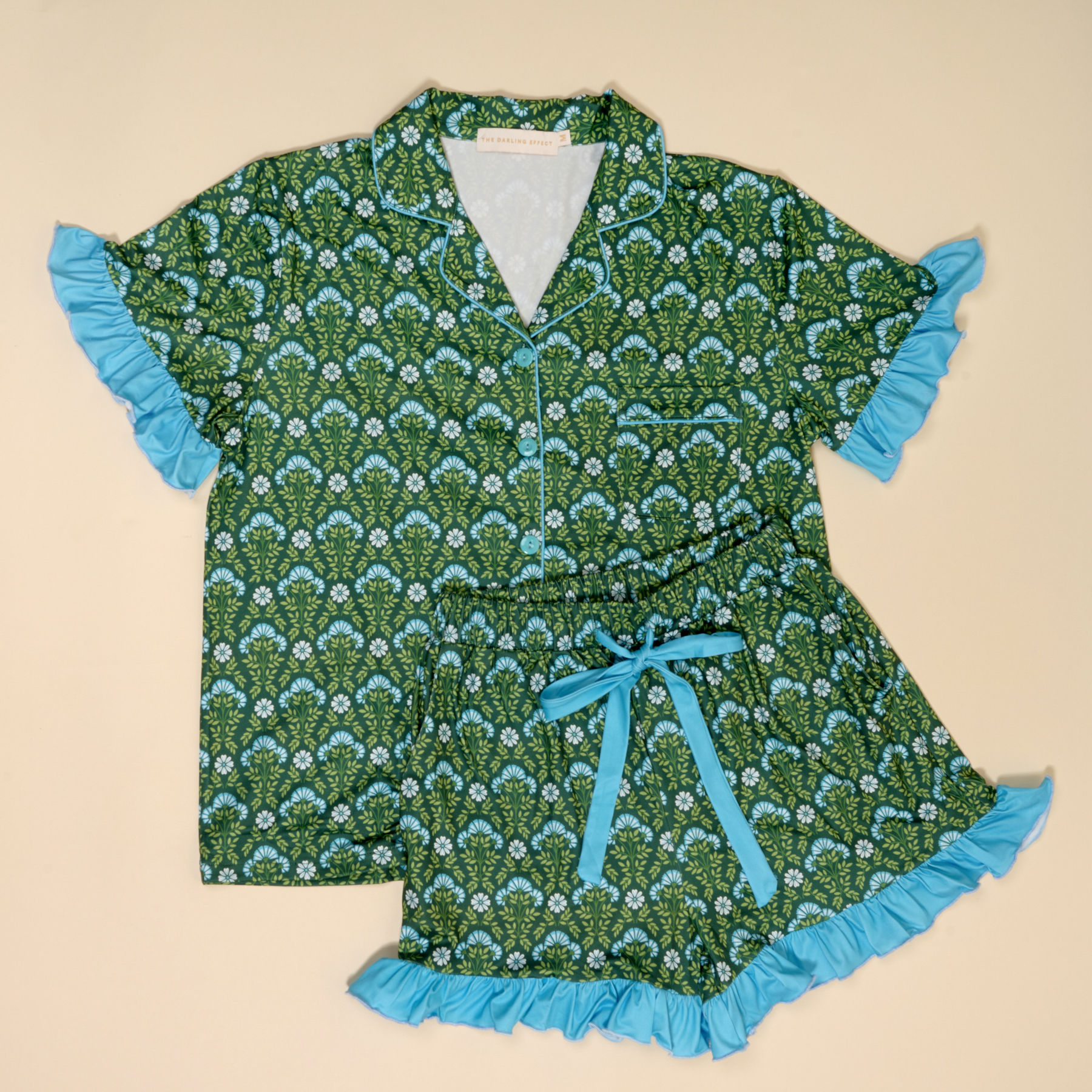 Picture of Slumber Party Pajama Shorts Set-XL-Everbloom Fores