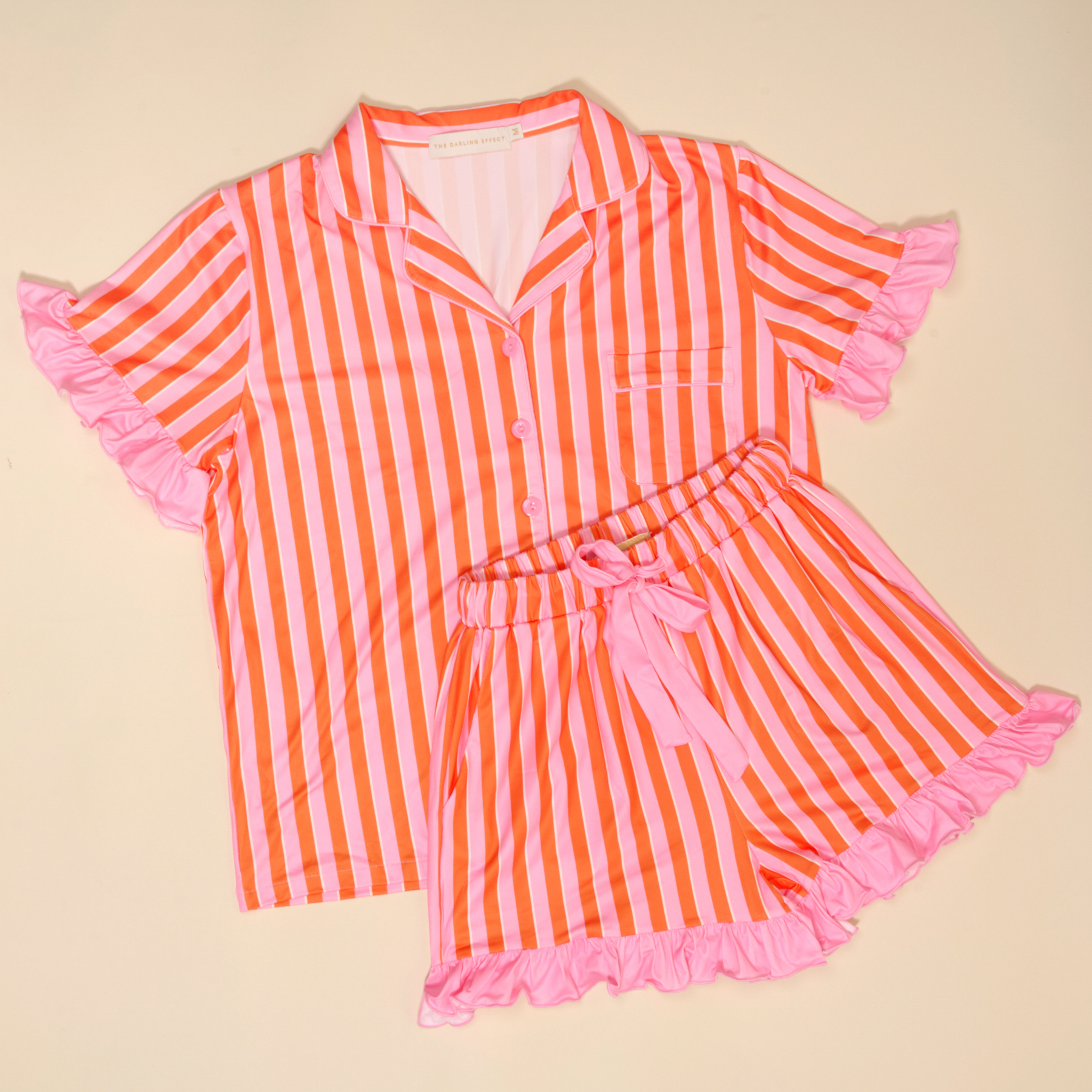 Picture of Slumber Party Pajama Shorts Set-S-Sicily Stripes P