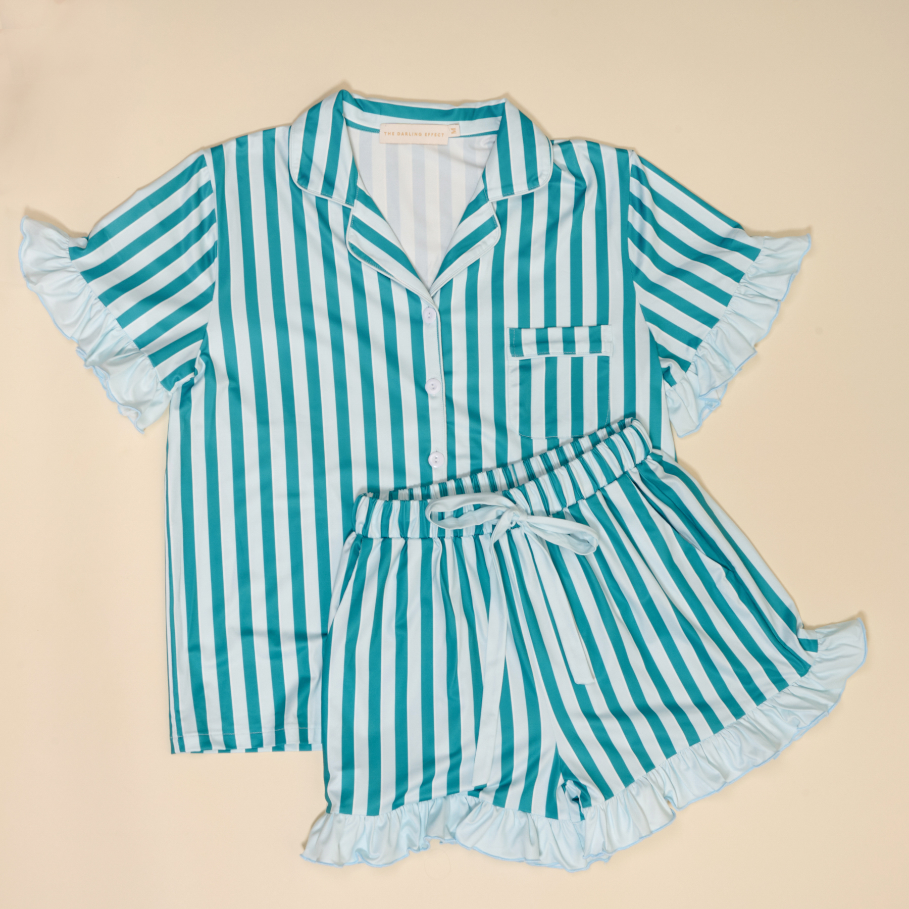Picture of Slumber Party Pajama Shorts Set-XL-Sicily Stripes 