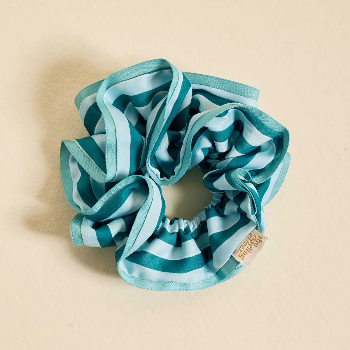 Picture of Ruffle Up Scrunchie-Sicily Stripes Teal