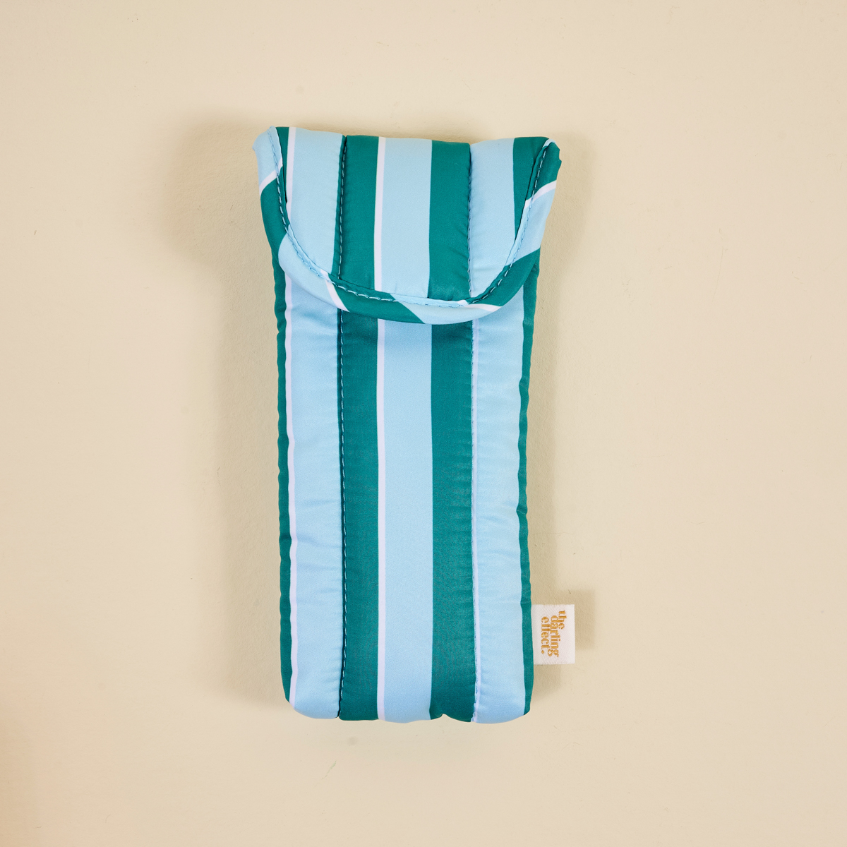 Picture of Puffy Sunglasses Case-Sicily Stripes Teal