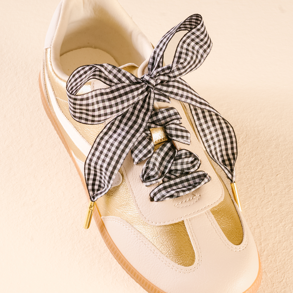 Picture of Step It Up Shoelaces-Gingham Black