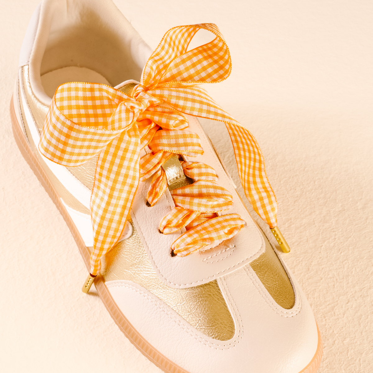 Picture of Step It Up Shoelaces-Gingham Orange