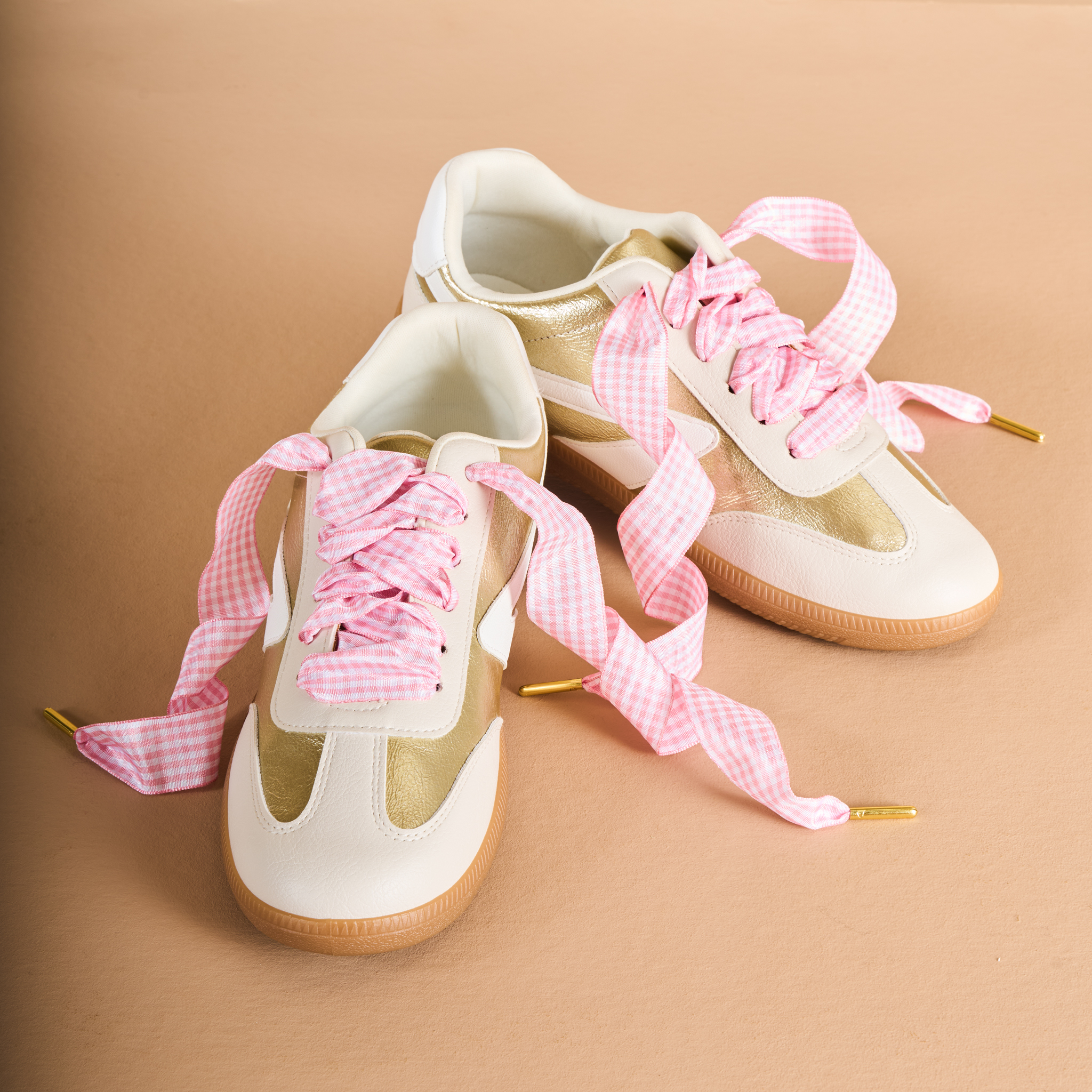 Picture of Step It Up Shoelaces-Gingham Pink