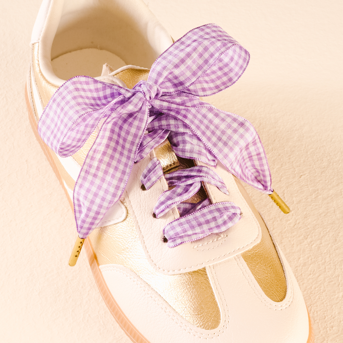 Picture of Step It Up Shoelaces-Gingham Purple